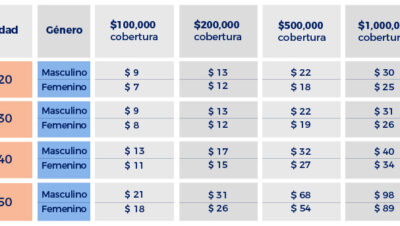 Tabla de Tarifas de Seguro de Vida por Edad - Seguros Magnum